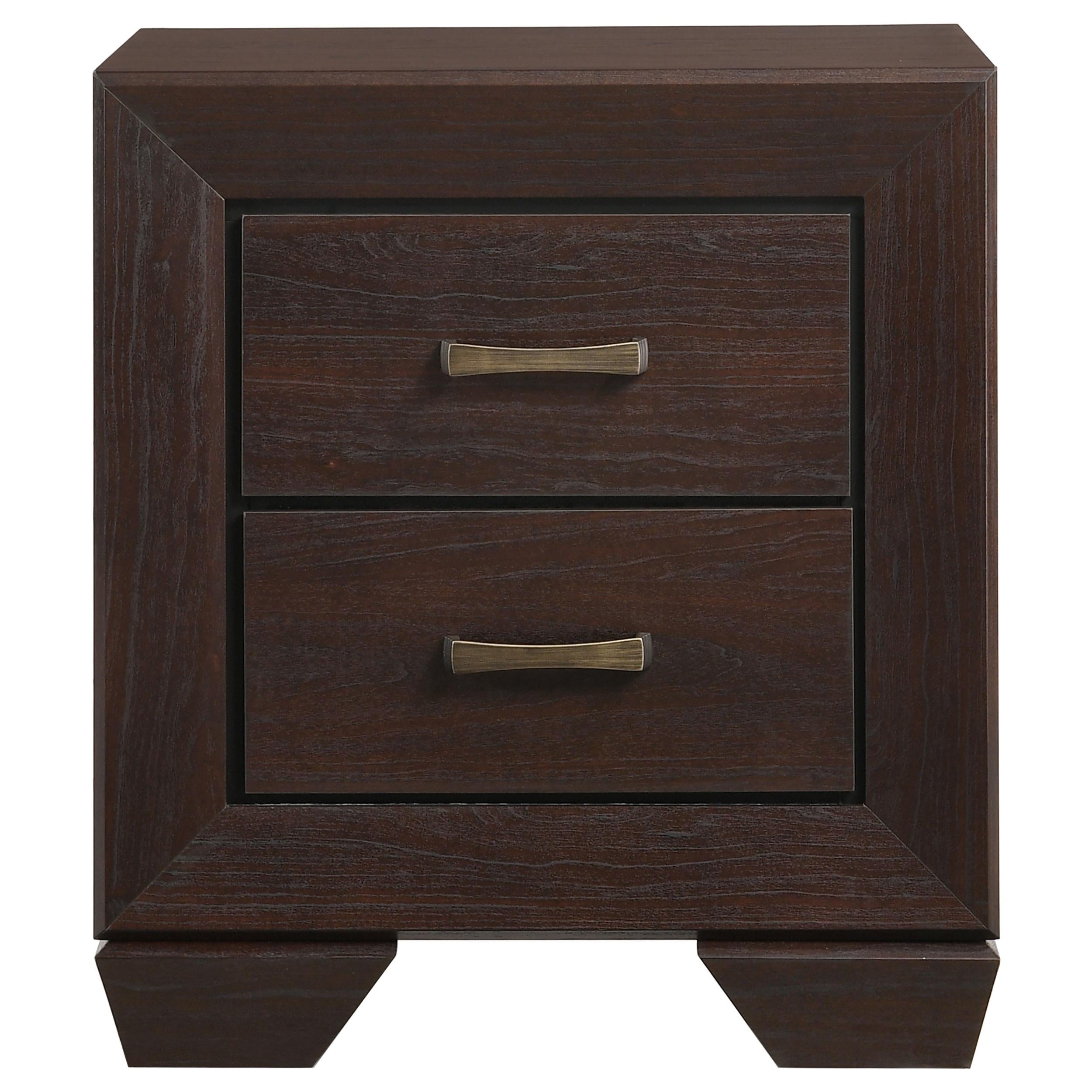 Coaster Furniture Kauffman 204392 2-Drawer Nightstand - Dark Cocoa - Image 2