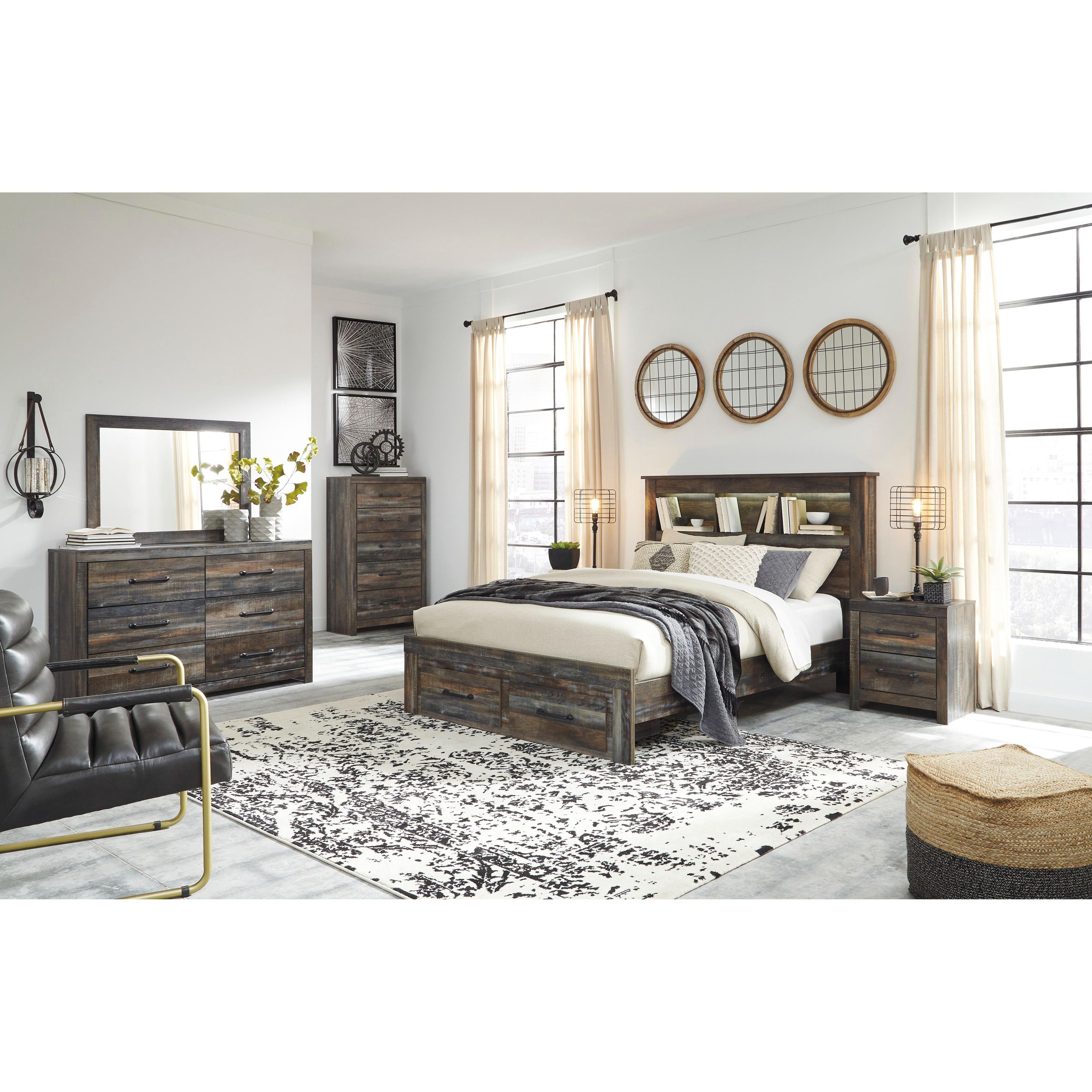 Signature Design by Ashley Drystan B211B79 8 pc Queen Bookcase Bedroom Set