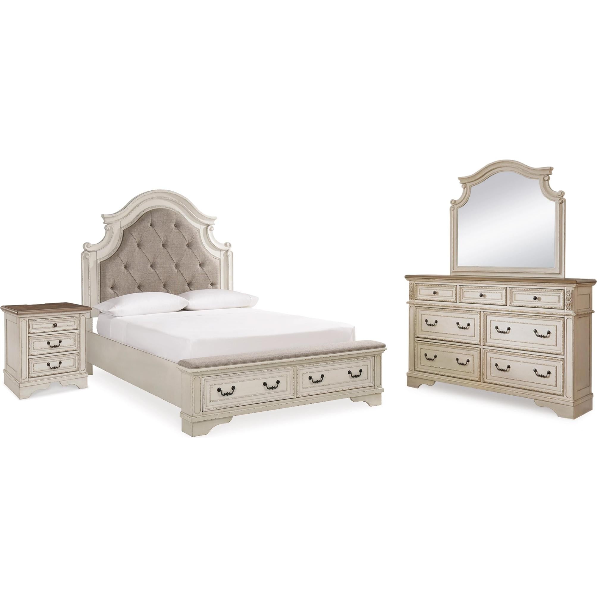 Signature Design by Ashley Realyn B743B36 6 pc Queen Upholstered Panel Bedroom Set - Image 1