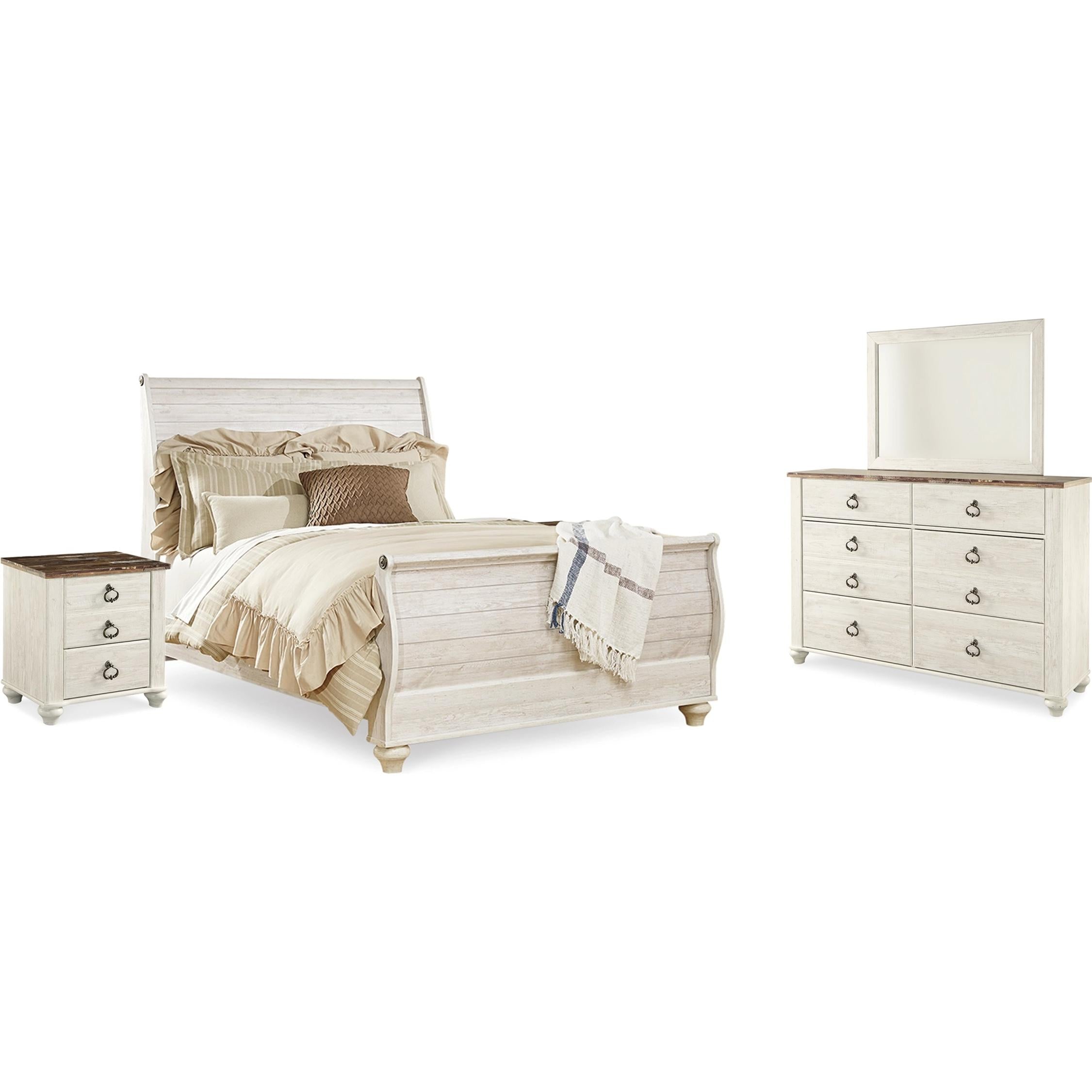 Signature Design by Ashley Willowton B267B55 7 pc Queen Sleigh Bedroom Set - Image 1