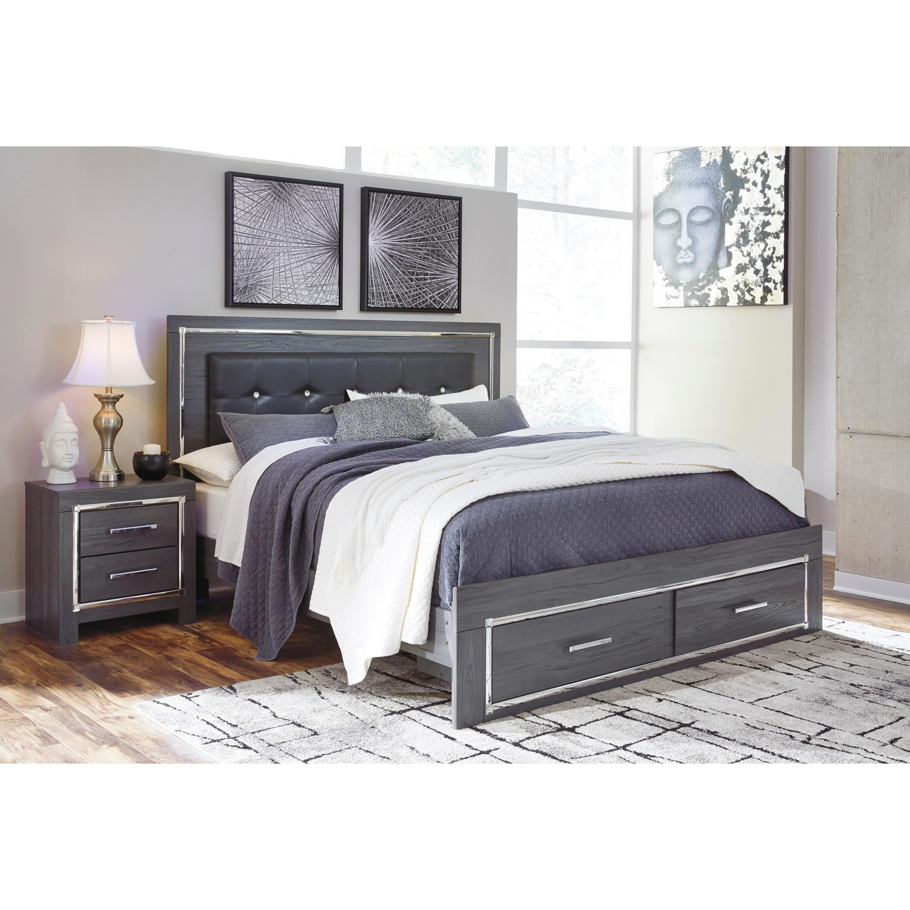 Signature Design by Ashley Lodanna B214B17 6 pc King Panel Storage Bedroom Set - Image 2