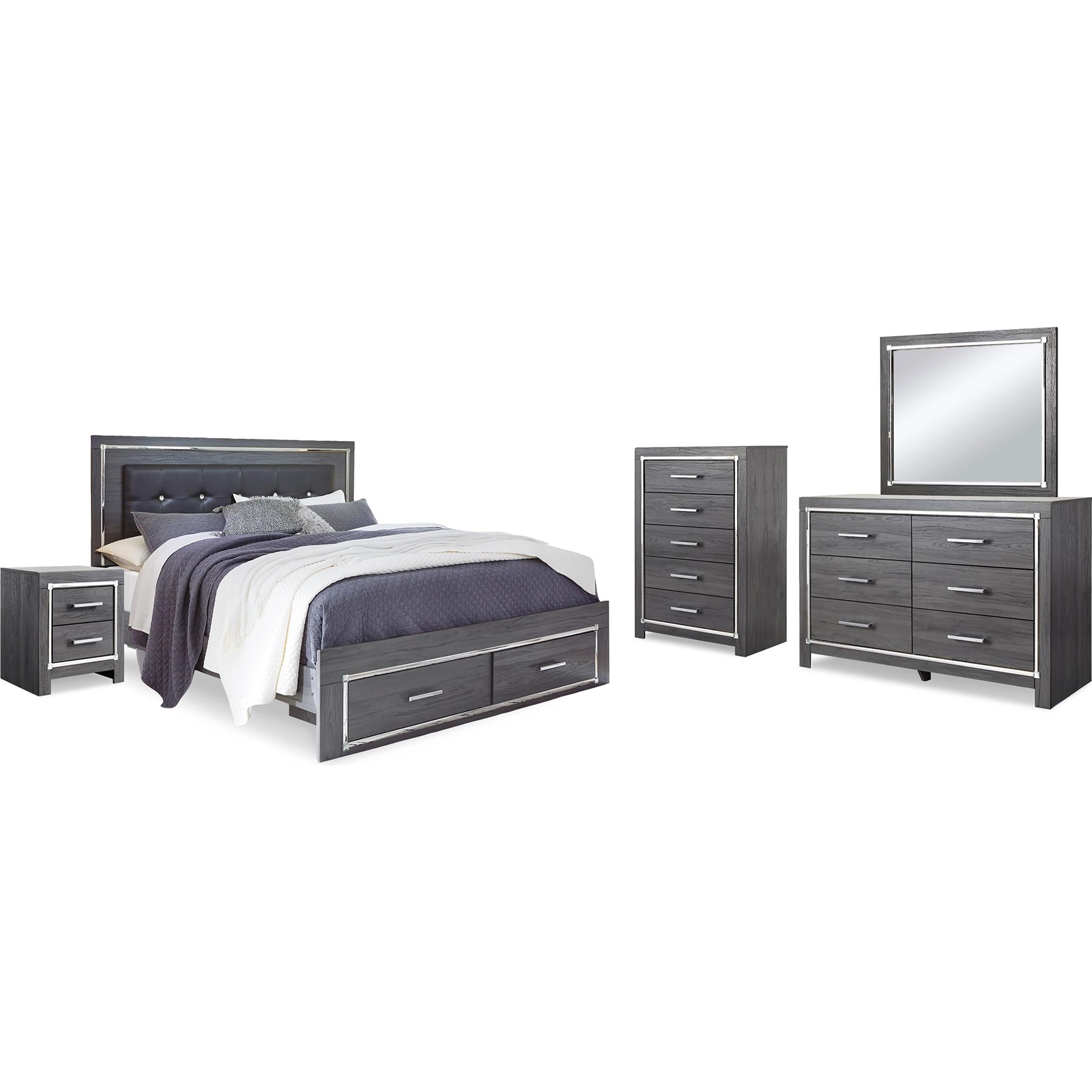 Signature Design by Ashley Lodanna B214B32 7 pc King Panel Storage Bedroom Set - Image 1