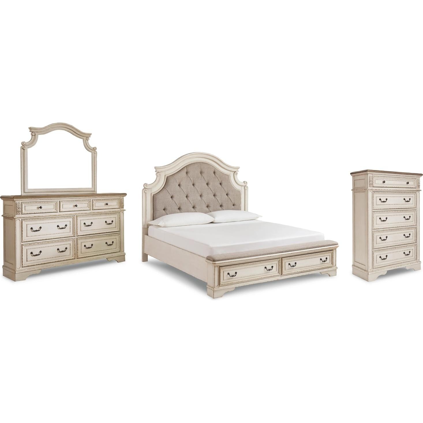 Signature Design by Ashley Realyn B743B25 6 pc California King Upholstered Panel Bedroom Set - Image 1