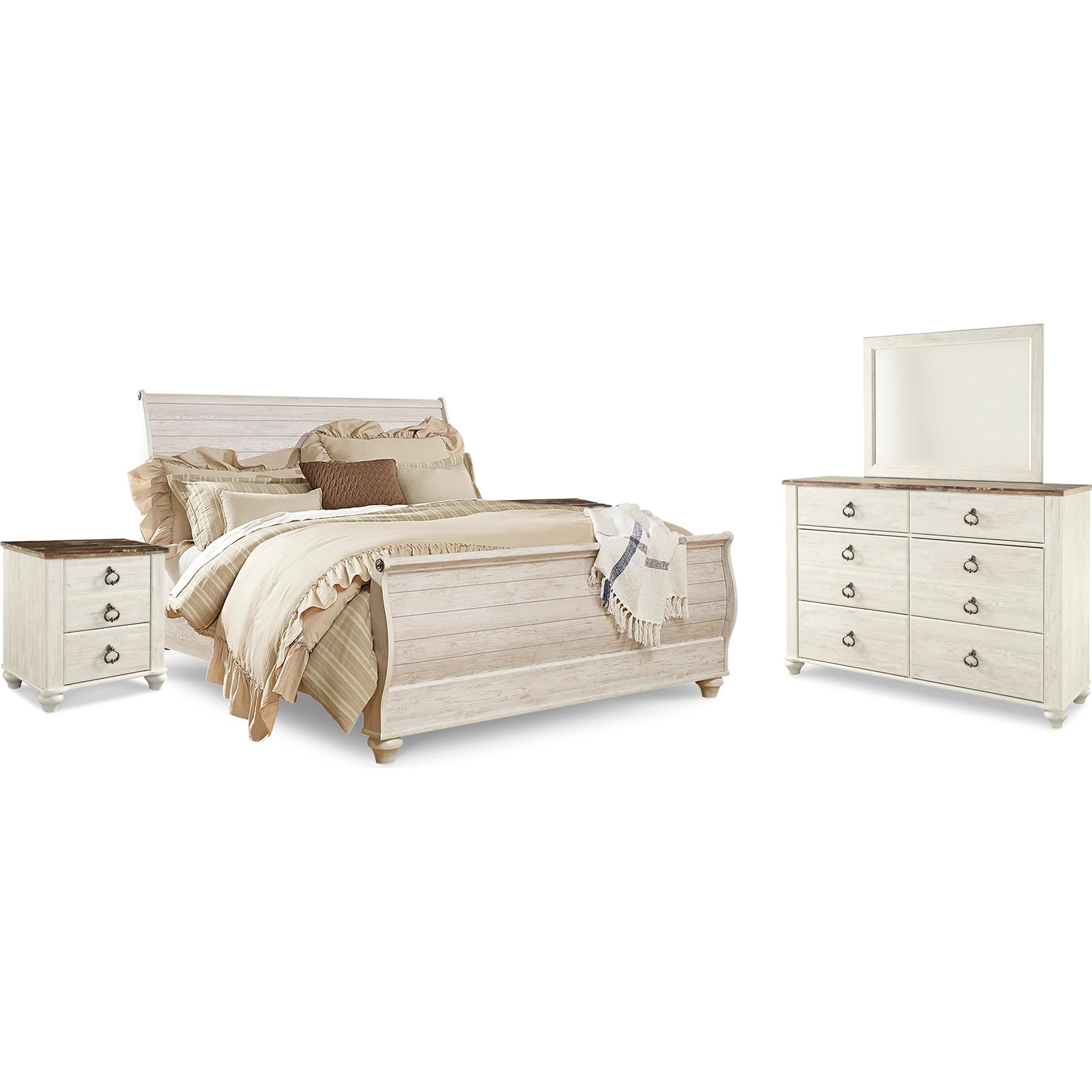 Signature Design by Ashley Willowton B267B46 7 pc King Sleigh Bedroom Set - Image 1