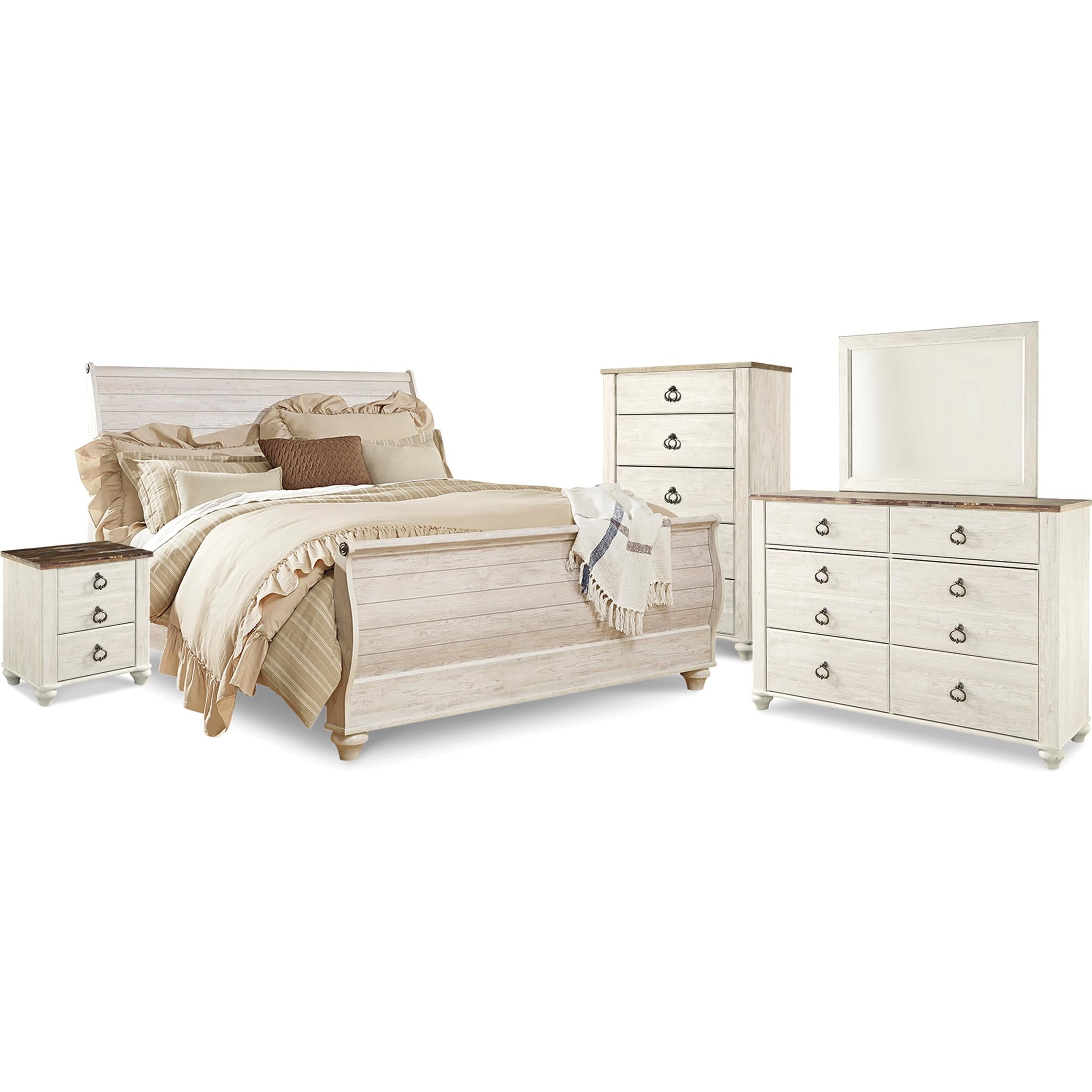 Signature Design by Ashley Willowton B267B61 7 pc King Sleigh Bedroom Set - Image 1