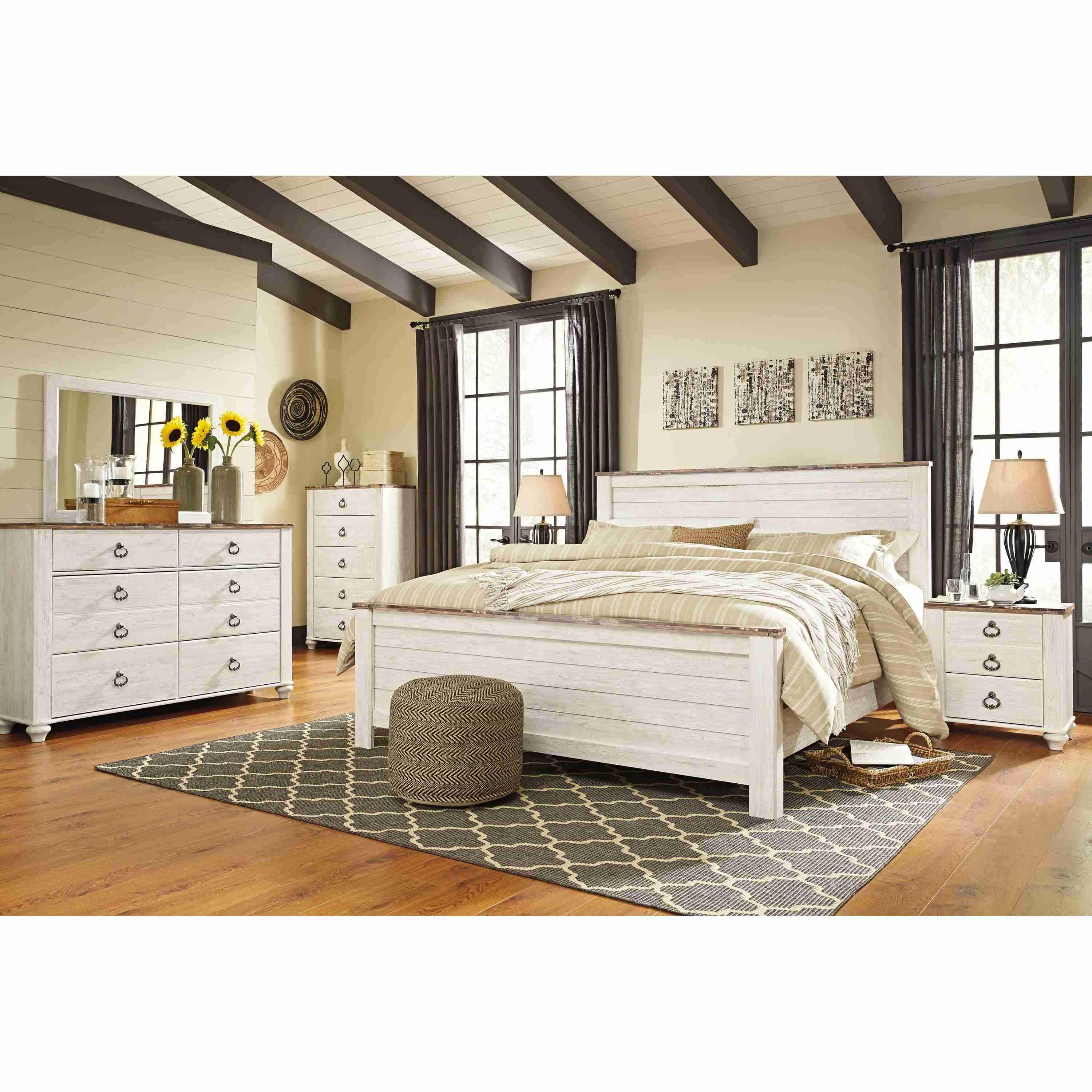 Signature Design by Ashley Willowton B267B45 8 pc King Panel Bedroom Set - Image 1