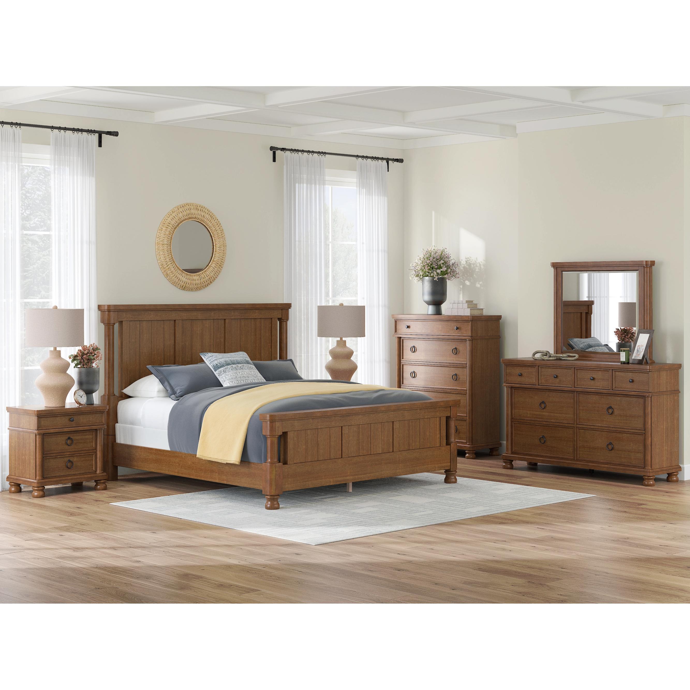 Signature Design by Ashley Rowlenstown PCB824 8 pc King Poster Bedroom Set - Image 1
