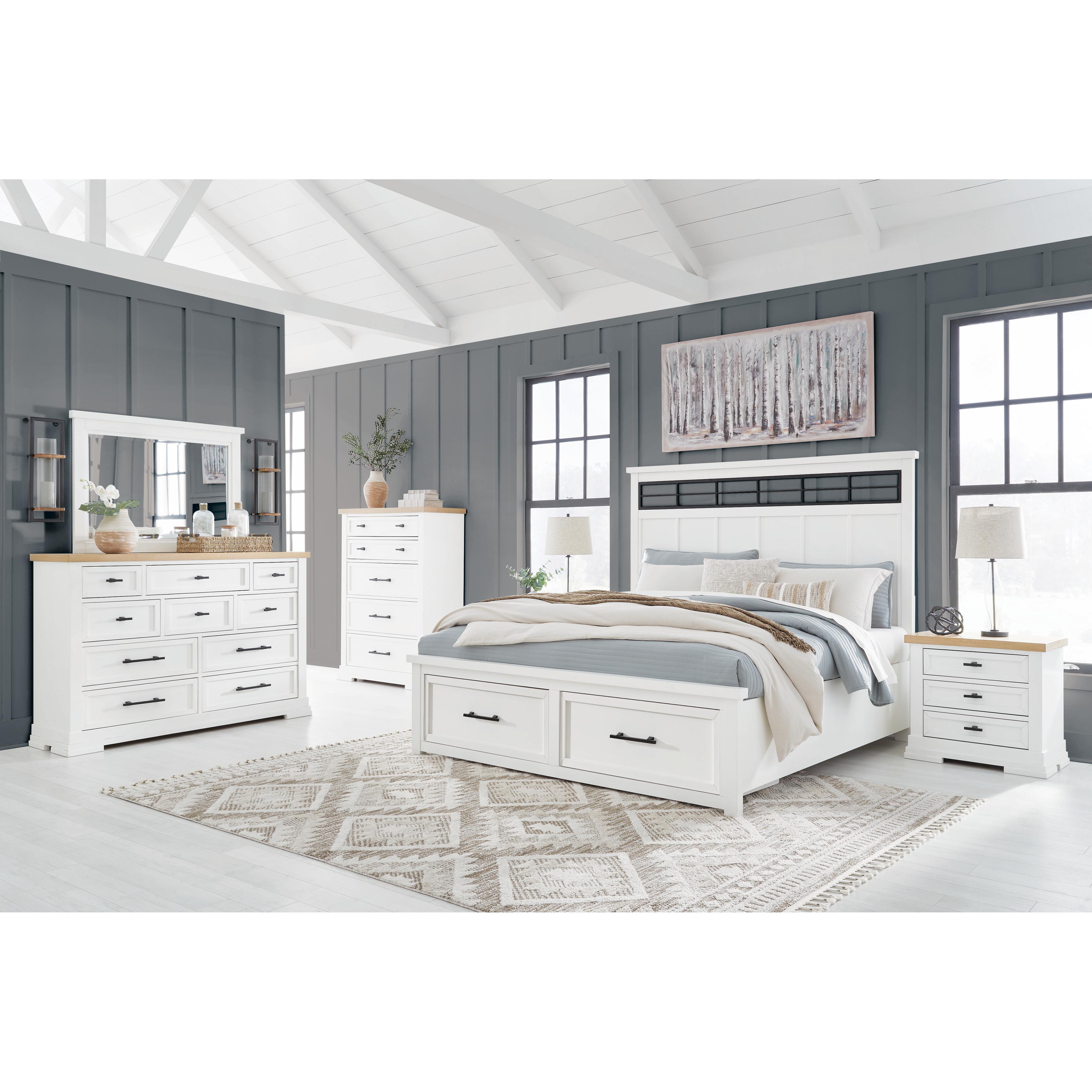 Benchcraft Ashbryn B844B9 6 pc King Panel Storage Bedroom Set - Image 1