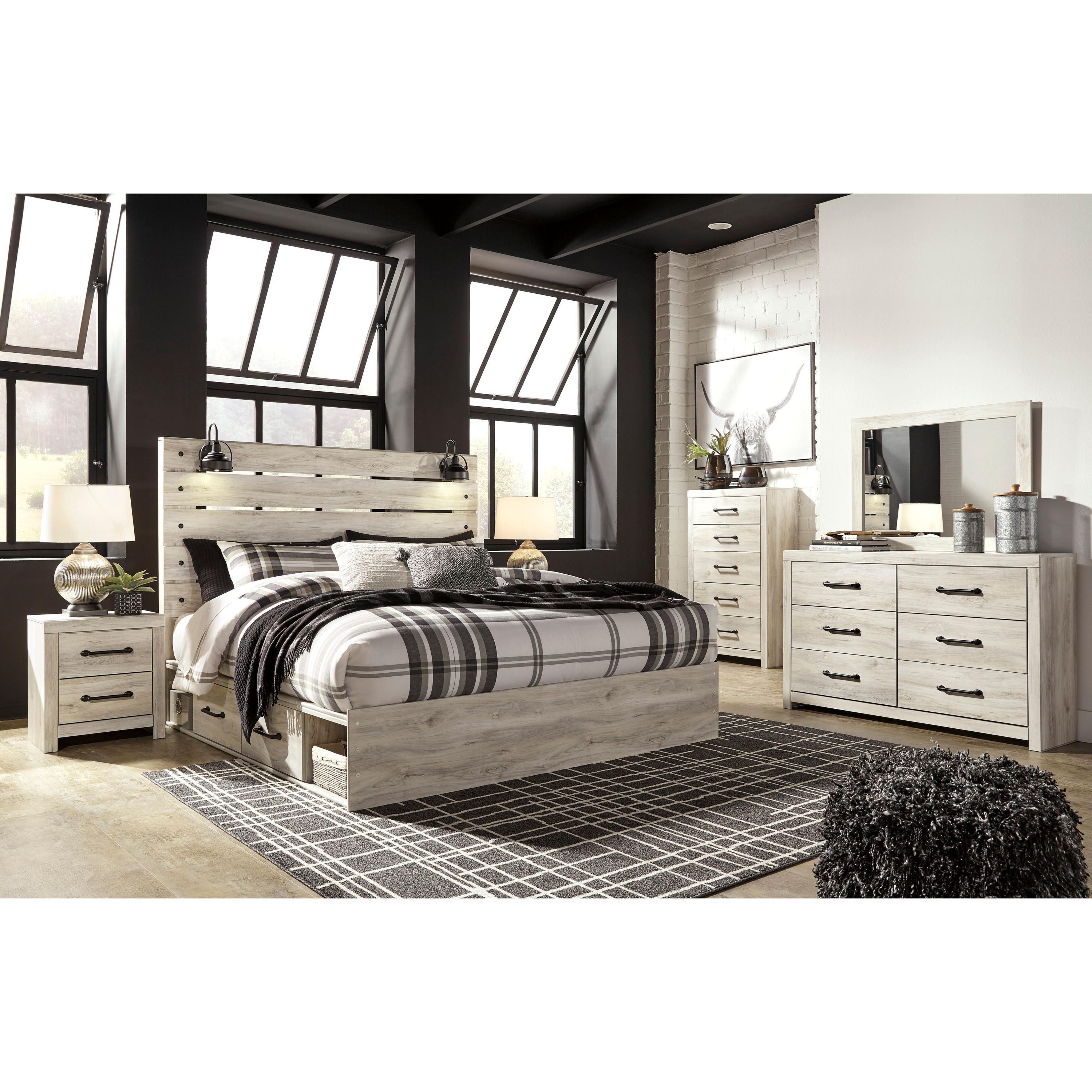 Signature Design by Ashley Cambeck B192B110 7 pc King Panel Storage Bedroom Set - Image 1