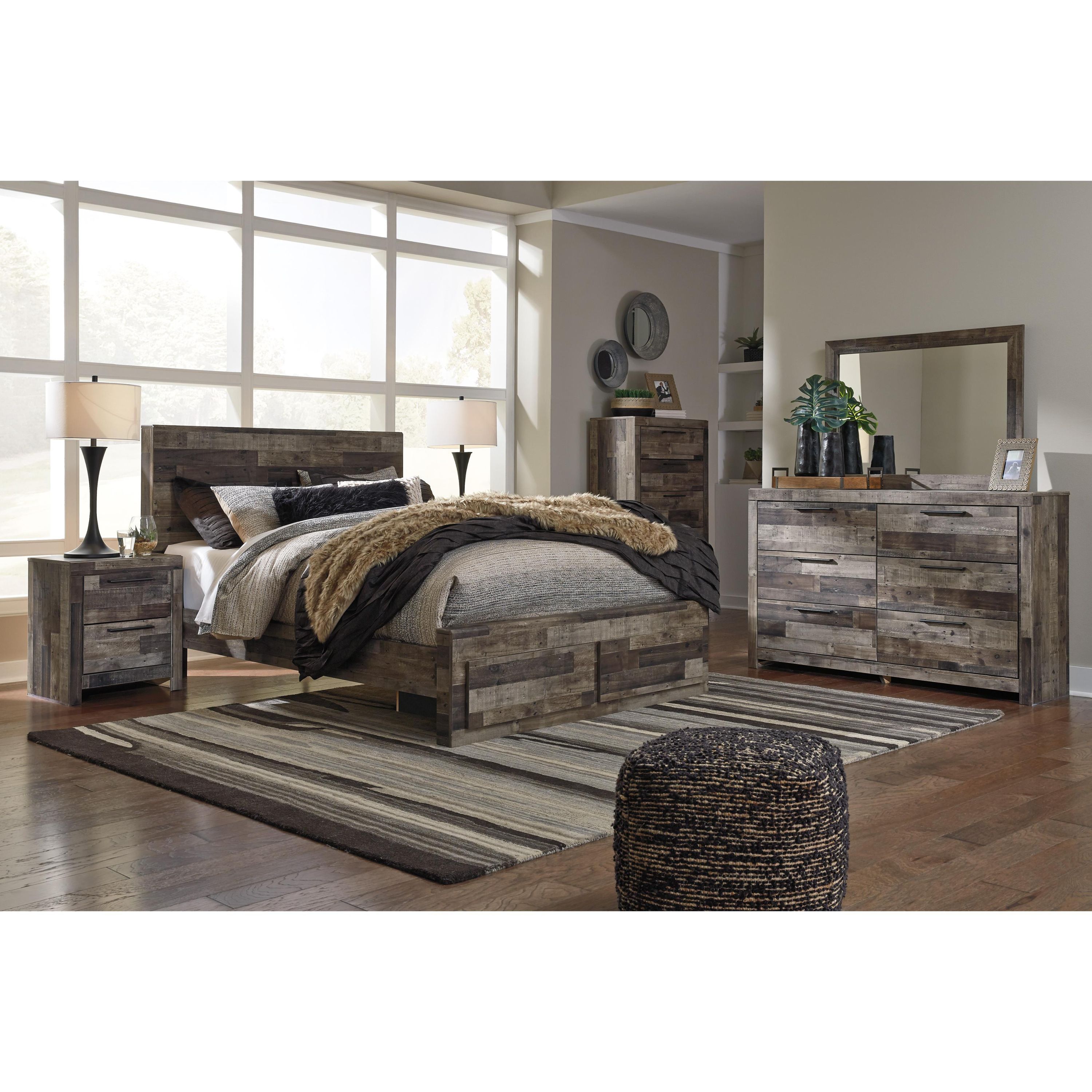 Benchcraft Derekson B200B84 6 pc Queen Panel Storage Bedroom Set - Image 1