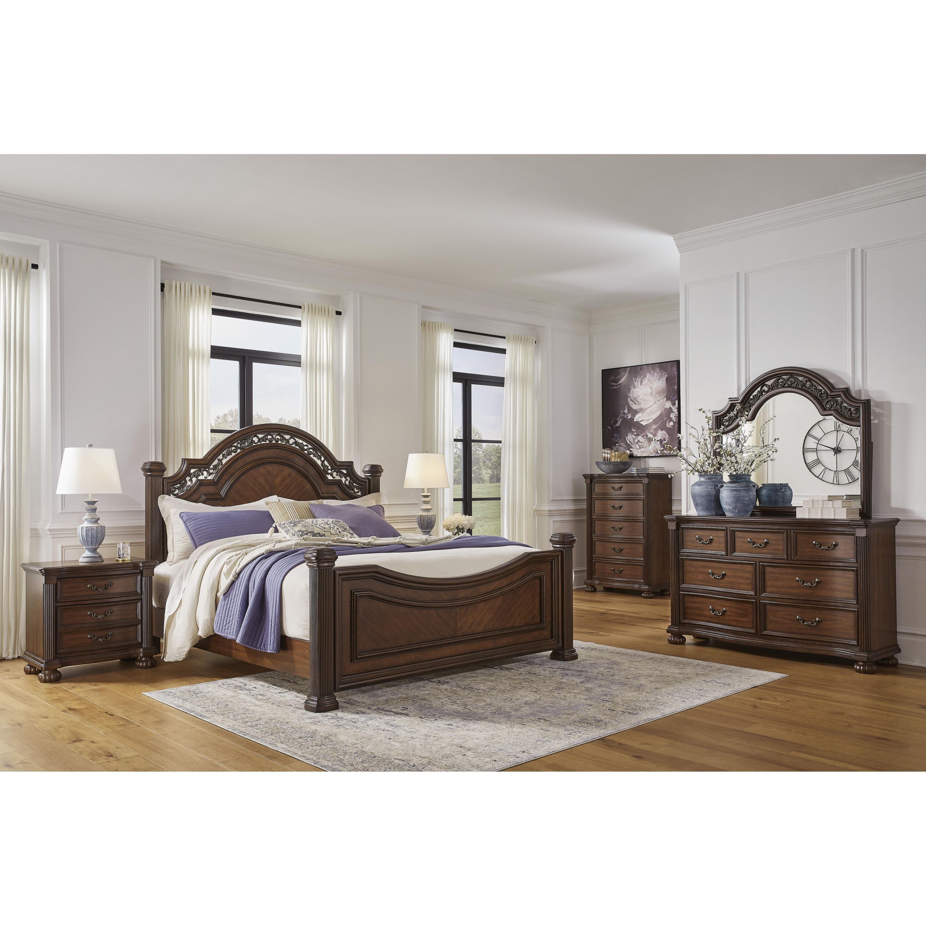 Signature Design by Ashley Lavinton B764B14 7 pc Queen Poster Bedroom Set - Image 1