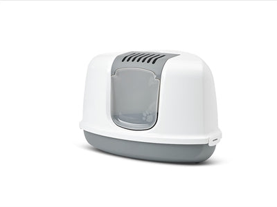 Savic Corner Cat Litter Box Nestor Gray/White