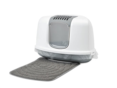 Savic Corner Cat Litter Box Nestor Gray/White - Image 3