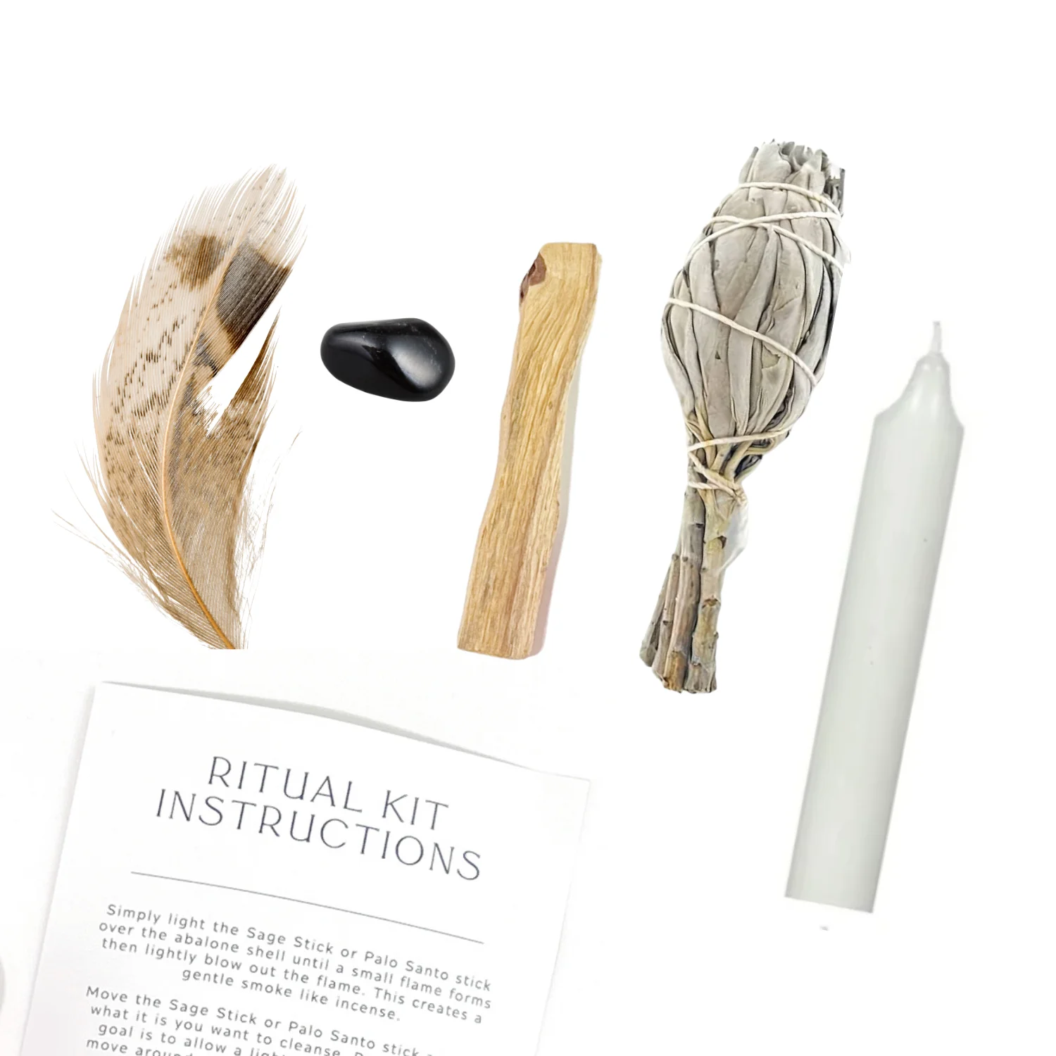 Empowering Ritual Kit with Obsidian, Palo Santo + Sage - Image 2