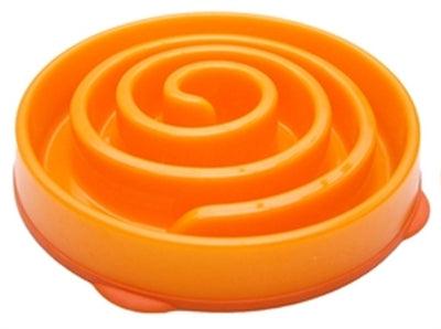 Unbranded Slo-Bowl Feeder Mini Coral Spiral Orange
