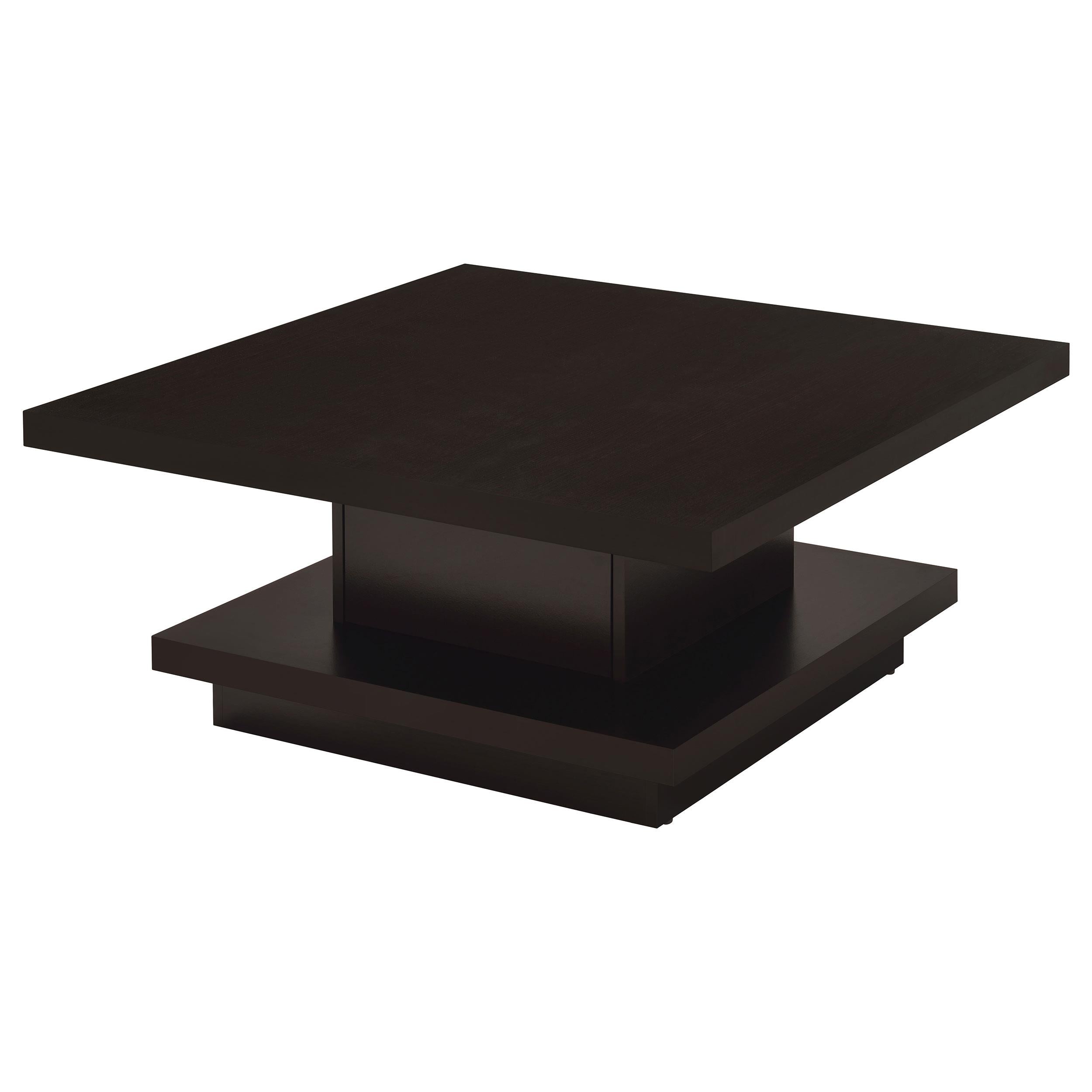 Coaster Furniture Reston 705168 Square Engineered Wood Coffee Table - Cappuccino - Image 1