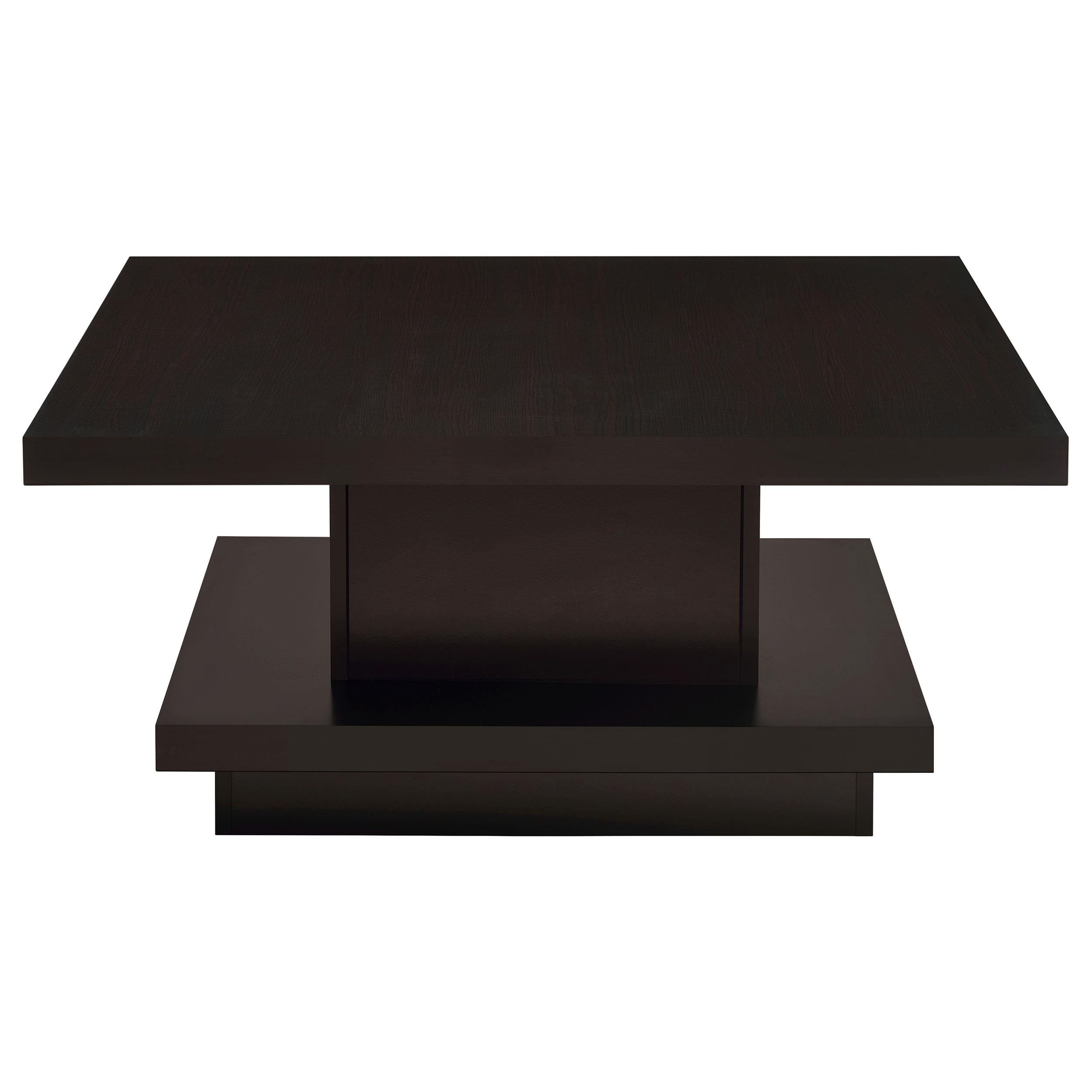 Coaster Furniture Reston 705168 Square Engineered Wood Coffee Table - Cappuccino - Image 3