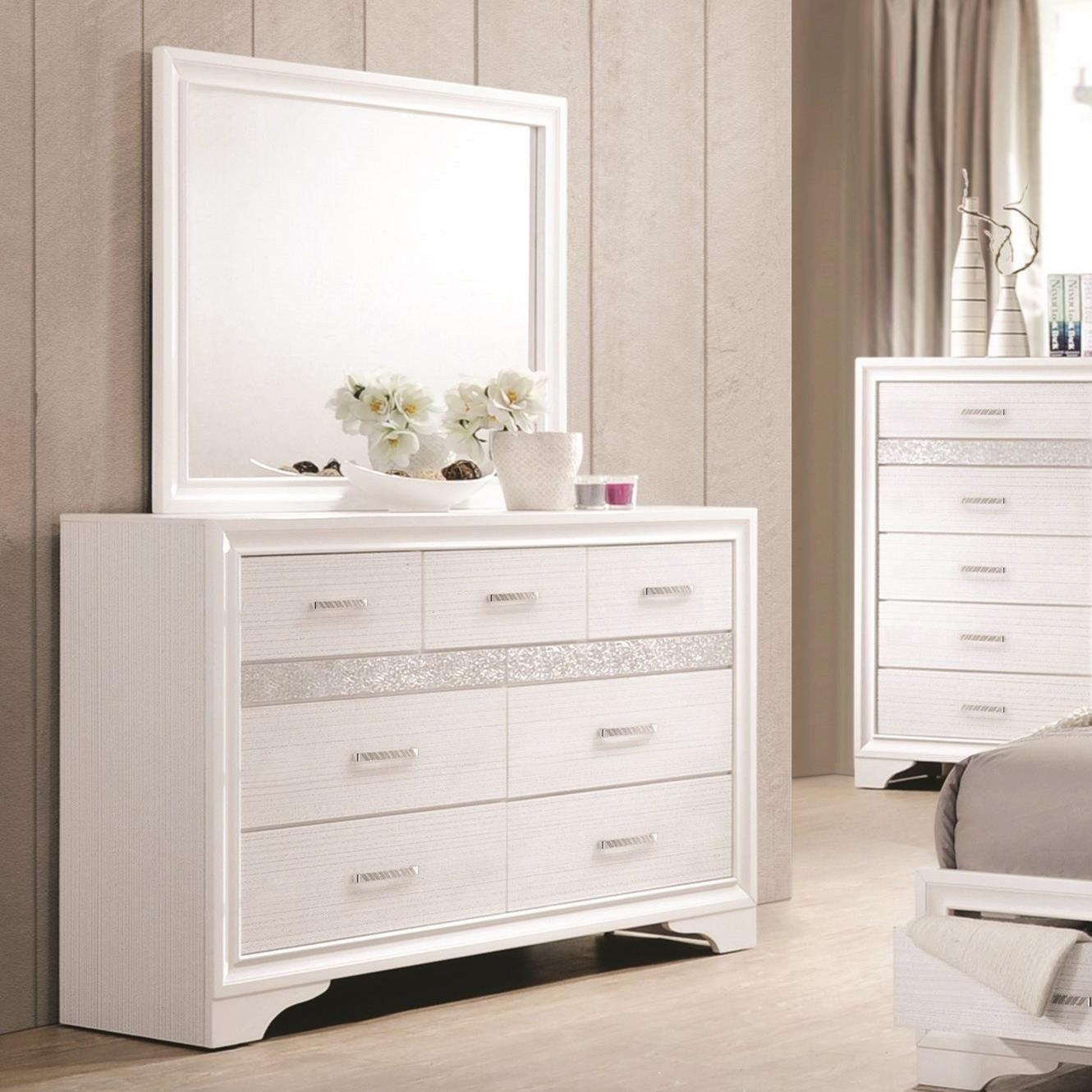 Coaster Furniture Miranda 205114 Dresser Mirror - White - Image 2