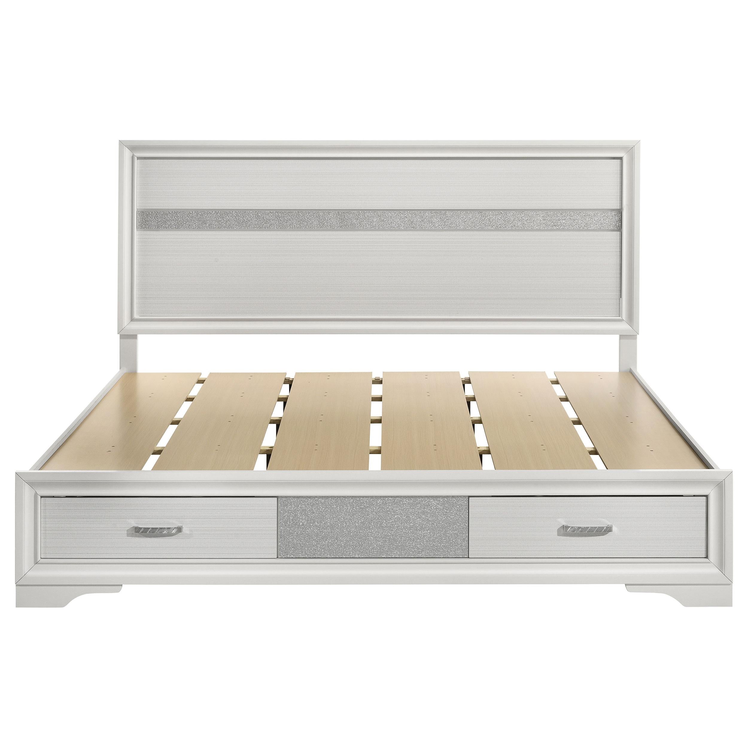 Coaster Furniture Miranda 205111KE 51-inch Wood Eastern King Storage Panel Bed - White - Image 3