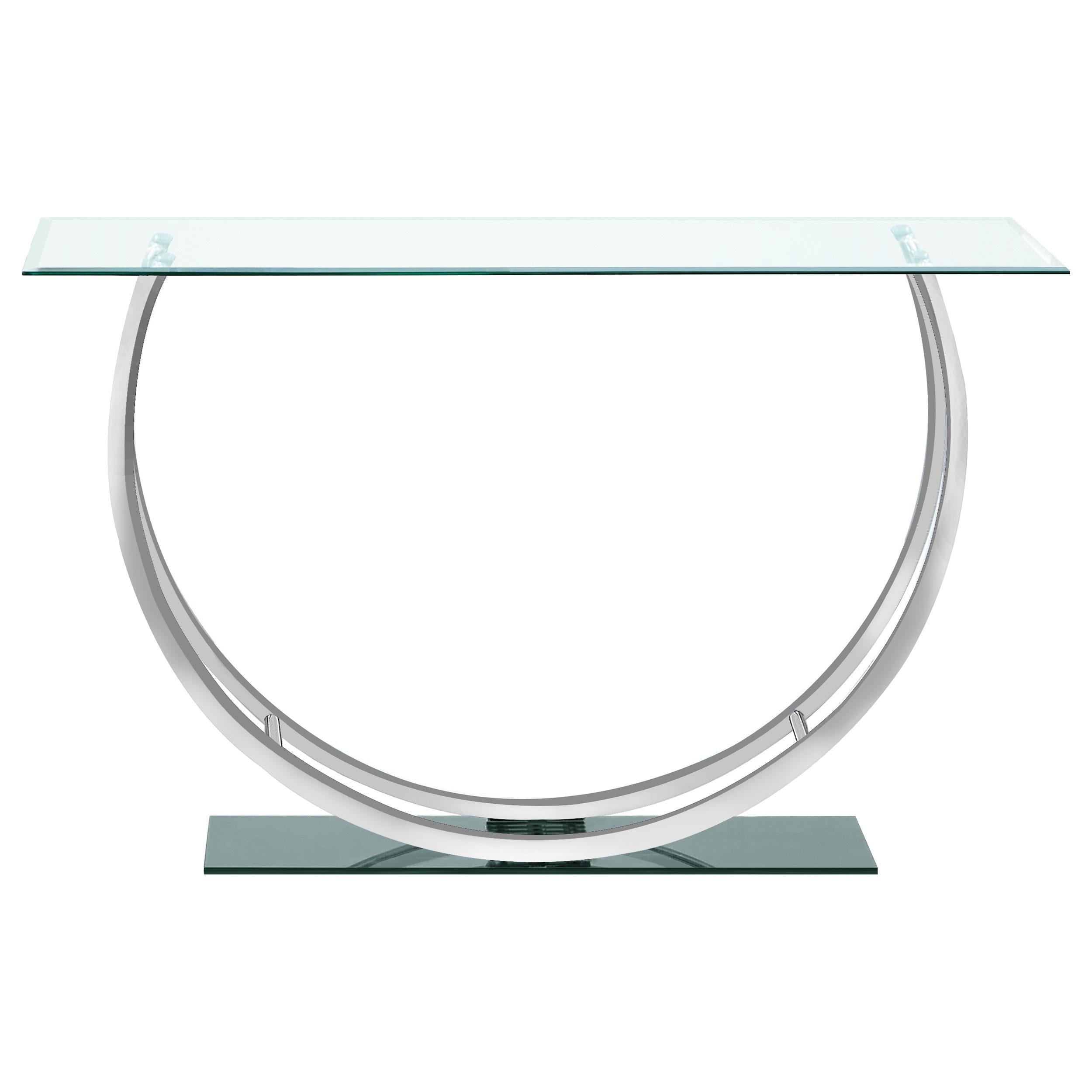 Coaster Furniture Danville 704989 U-shaped Glass Top Entryway Console Table - Chrome - Image 3