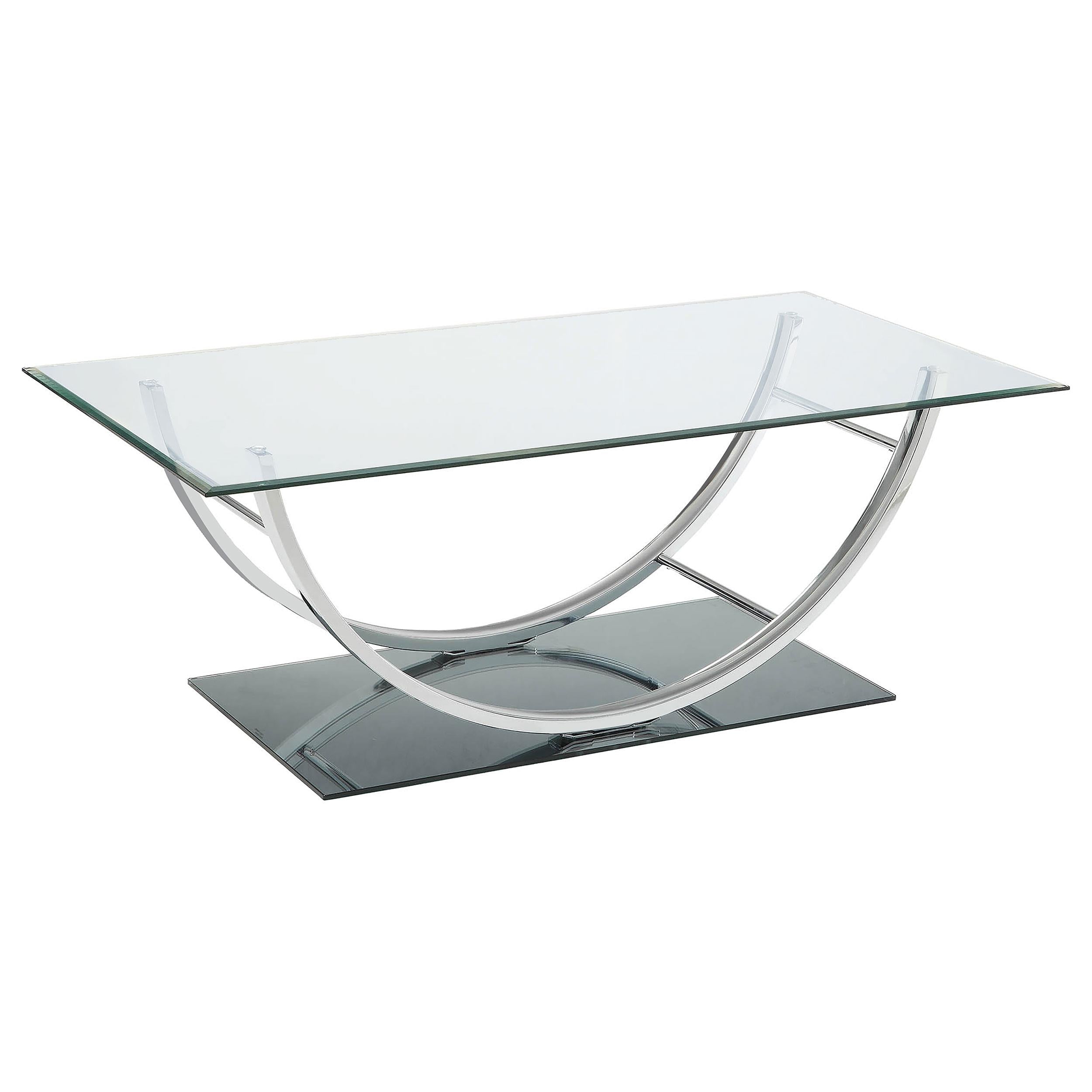Coaster Furniture Danville 704988 Rectangular U-Shaped Glass Top Coffee Table – Chrome