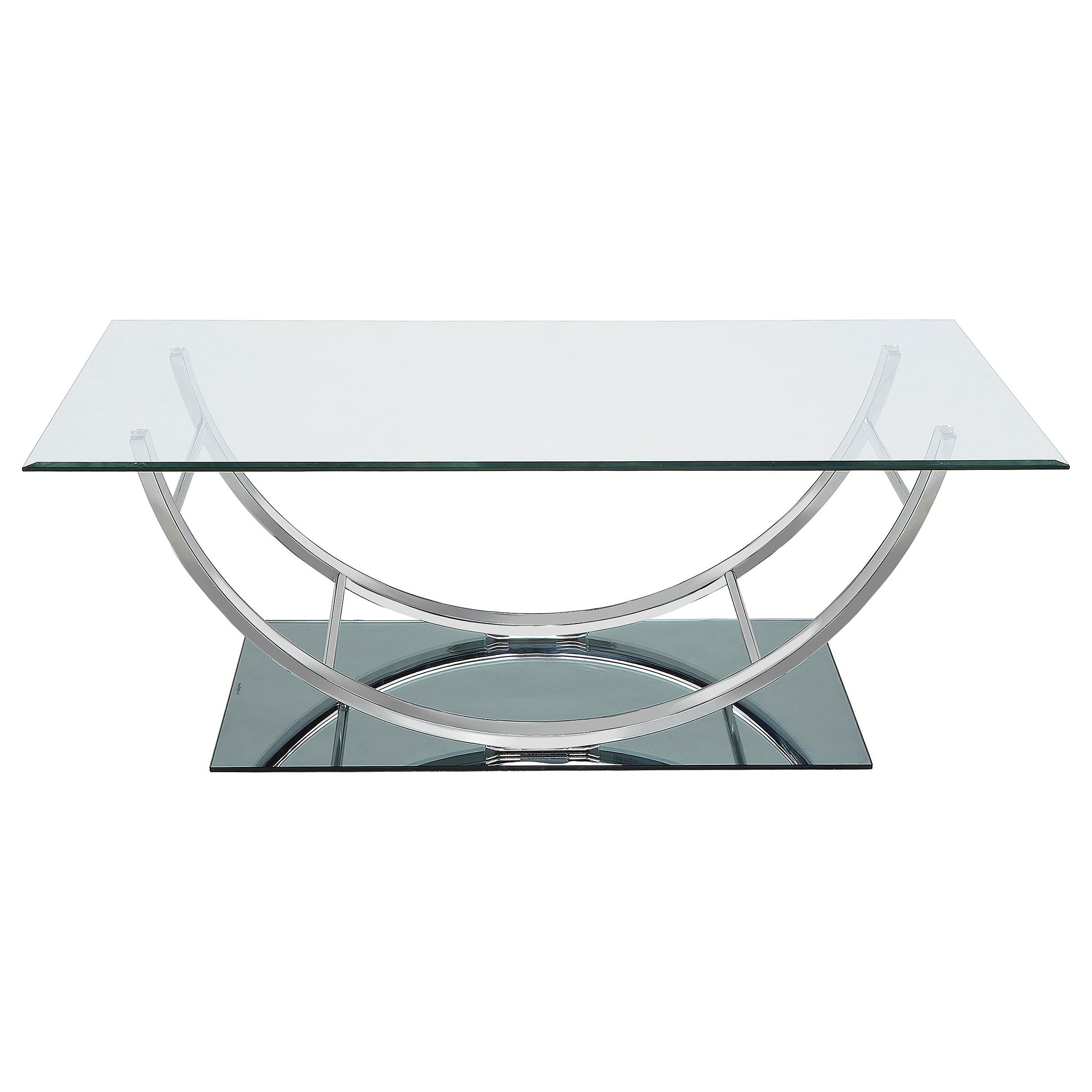 Coaster Furniture Danville 704988 Rectangular U-Shaped Glass Top Coffee Table - Chrome - Image 2