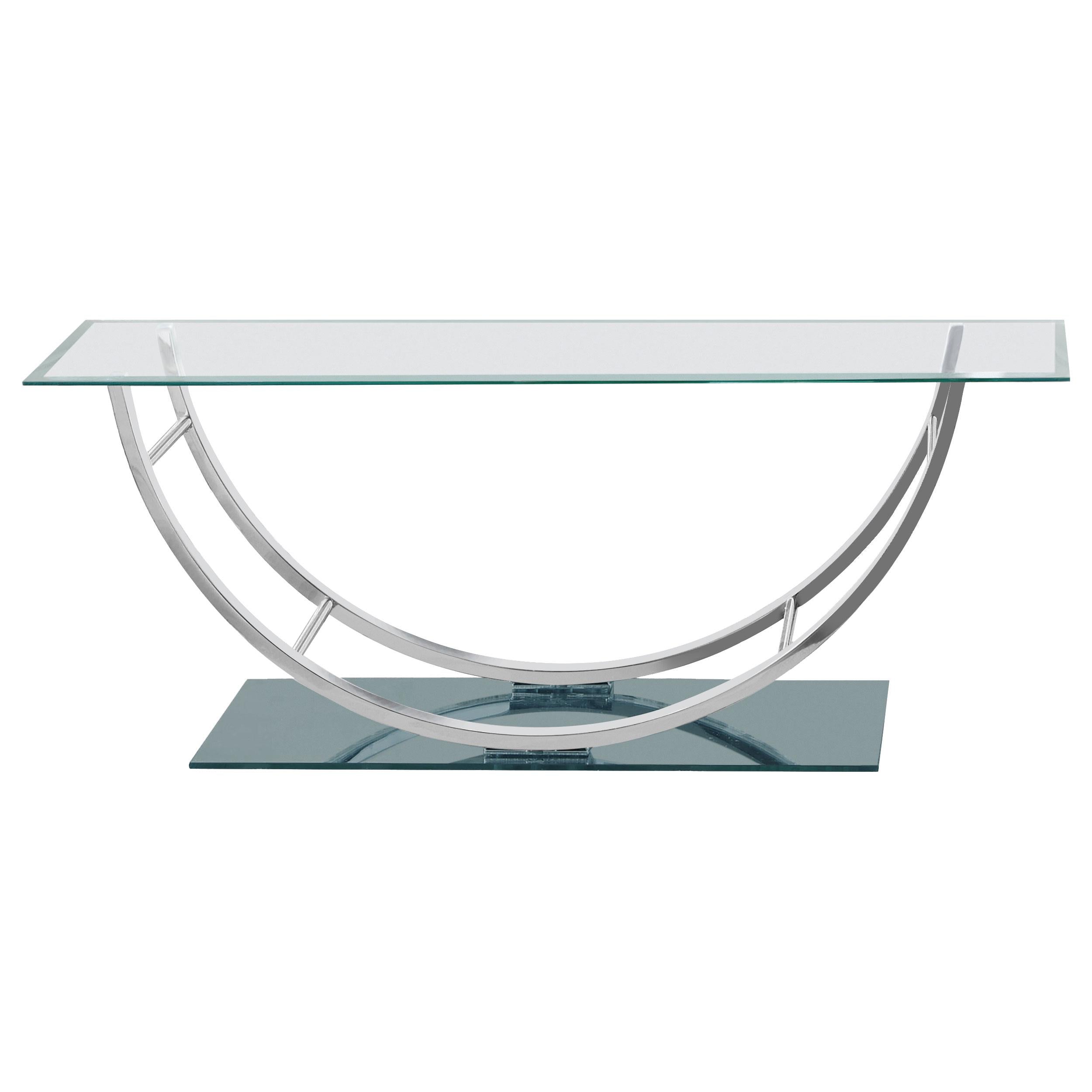 Coaster Furniture Danville 704988 Rectangular U-Shaped Glass Top Coffee Table - Chrome - Image 3