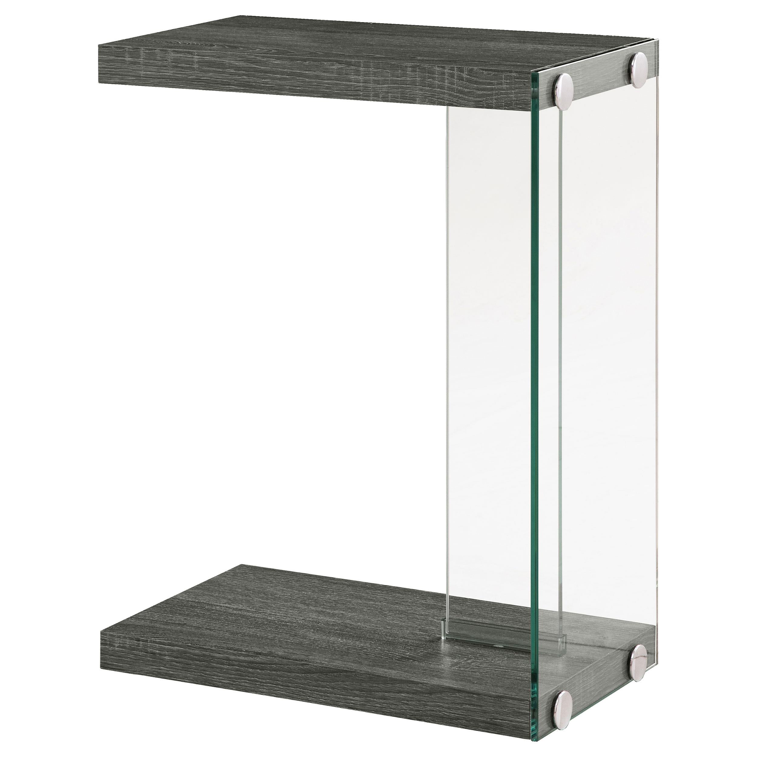 Coaster Furniture Colby 902916 Engineered Wood C-Shaped Side Table – Weathered Grey
