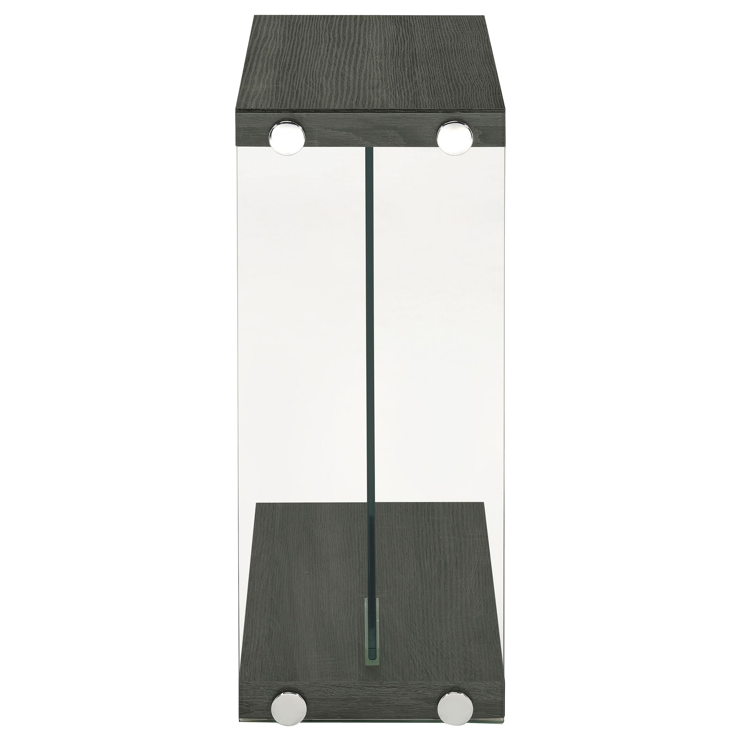 Coaster Furniture Colby 902916 Engineered Wood C-Shaped Side Table - Weathered Grey - Image 2