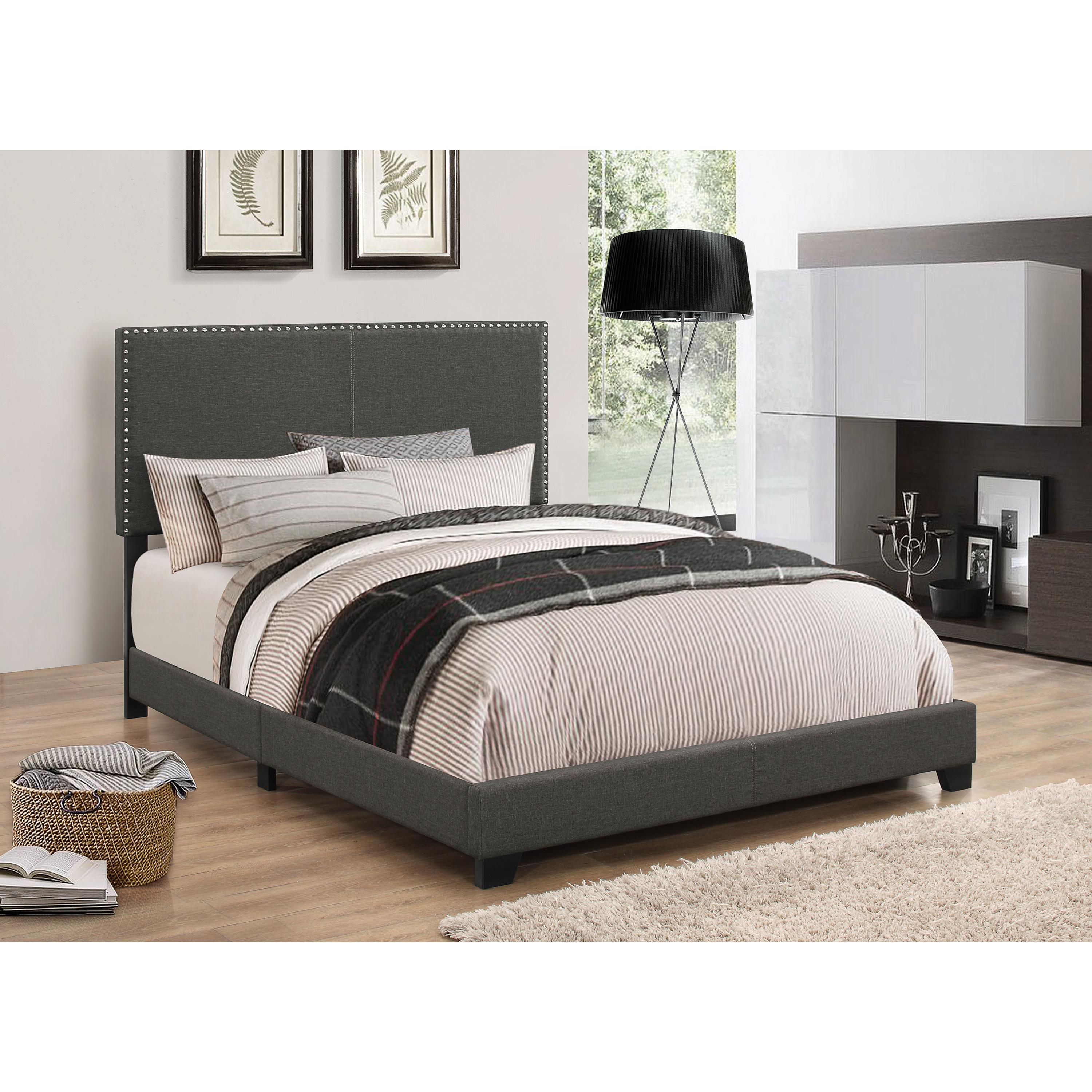 Coaster Furniture Boyd 350061Q Upholstered Queen Panel Bed - Charcoal - Image 1