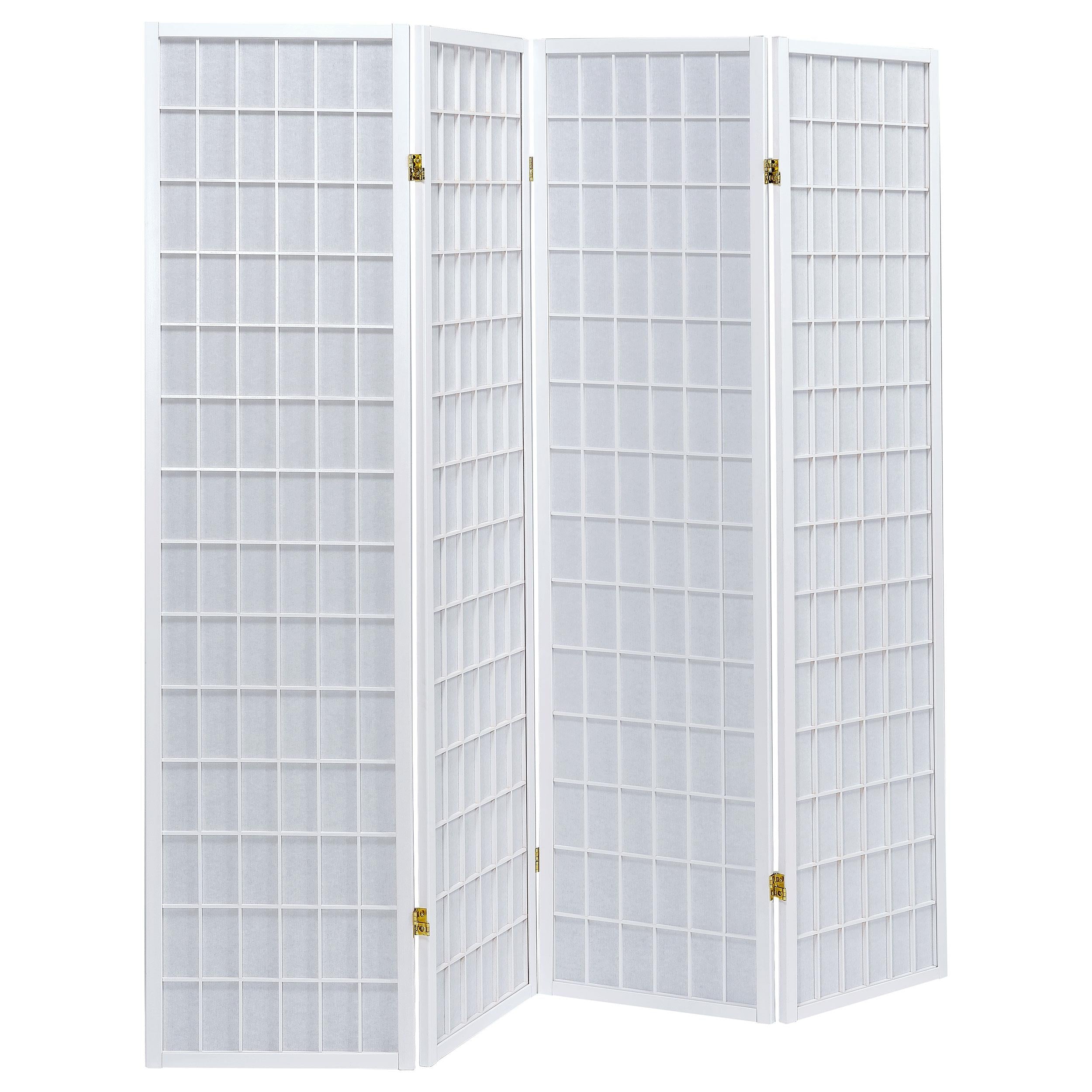 Coaster Furniture Roberto 902626 4-Panel Room Divider Folding Shoji Screen - White - Image 1