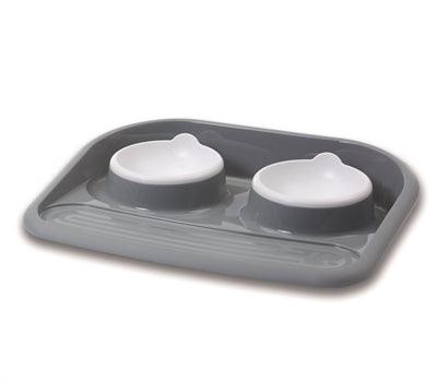 Savic Butler Food and Water Bowl with Tray and Non-Slip Feet