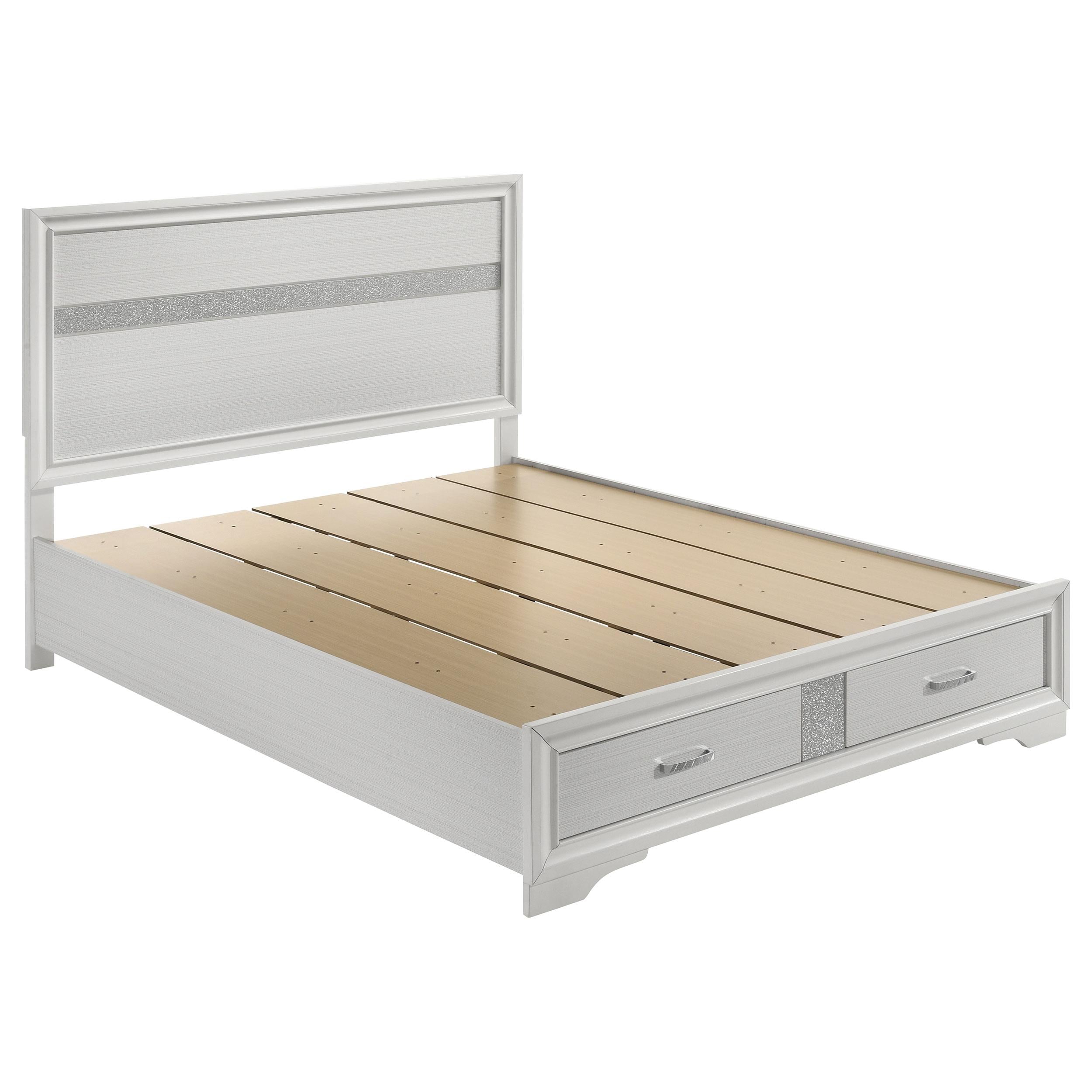 Coaster Furniture Miranda 205111Q 51-inch Wood Queen Storage Panel Bed - White - Image 1
