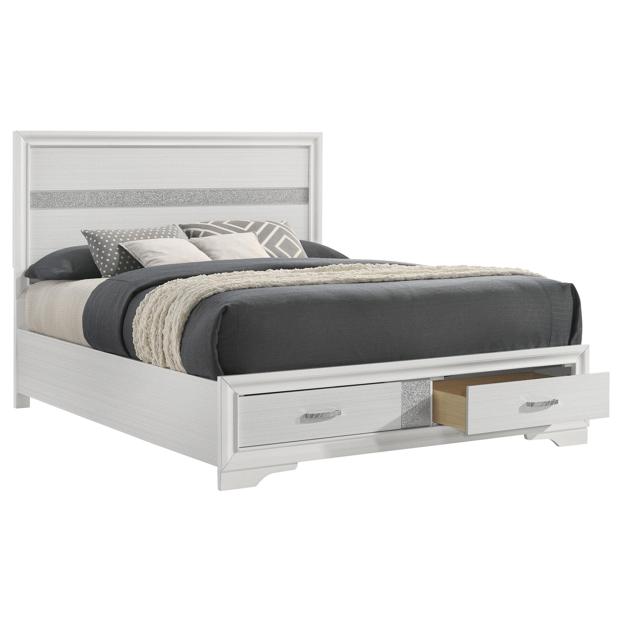 Coaster Furniture Miranda 205111Q 51-inch Wood Queen Storage Panel Bed - White - Image 2