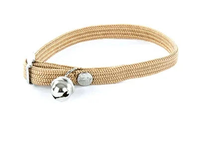 Martin Cat Collar, Elastic, Nylon, Beige