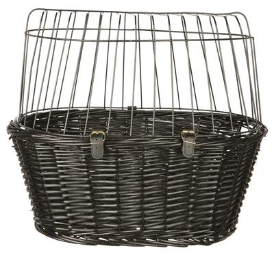 Trixie Willow Front Bicycle Basket, Black, with Cushion and Cover – For dogs and cats up to 5kg