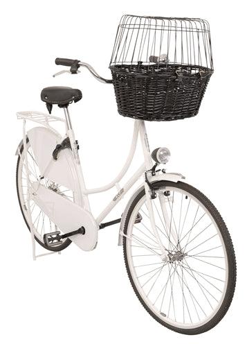 Trixie Willow Front Bicycle Basket, Black, with Cushion and Cover - For dogs and cats up to 5kg - Image 2