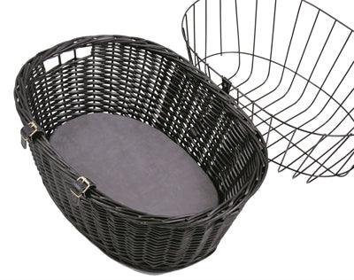 Trixie Willow Front Bicycle Basket, Black, with Cushion and Cover - For dogs and cats up to 5kg - Image 3