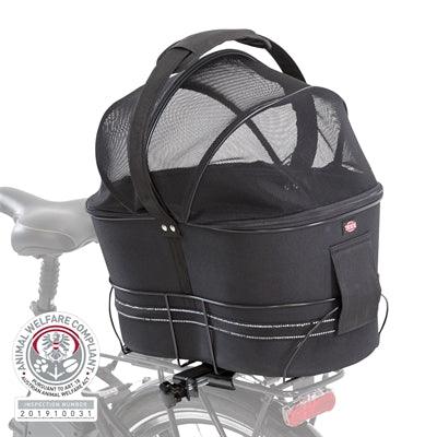 Trixie Rear Bicycle Basket, Black, with Cushion and Canopy – For small dogs up to 6 kg - Image 2