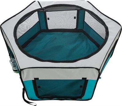 Pop-up Puppy Pen – Nylon – 130 x 55 cm – Turquoise/Gray - Image 2