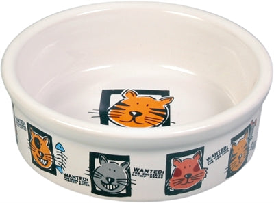 Trixie Cat Food Bowl, Ceramic, Assorted Prints - Image 2