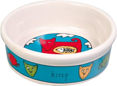 Trixie Cat Food Bowl, Ceramic, Assorted Prints - Image 3