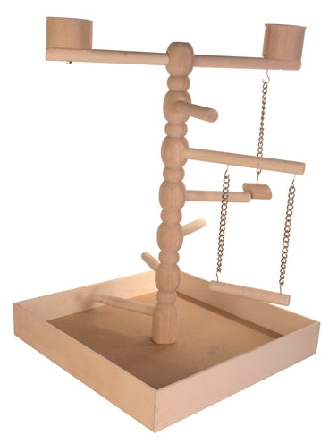 Trixie wooden playground for lovebirds and parakeets – complete play and seating area for small parrots - Image 1