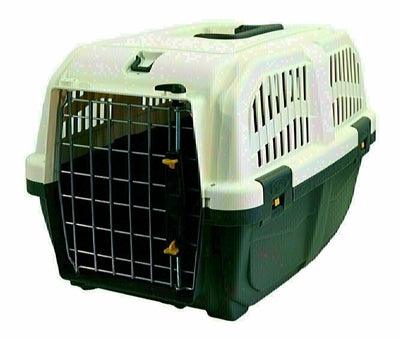 Trixie Skudo Transport Box XS – Anthracite/White – 48 x 31.5 x 31 cm – Travel light and safely with your pet