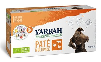 Yarrah Organic Dog Multipack Pate Turkey/Chicken/Beef – Perfect as a gift box – 6 x 150 gr