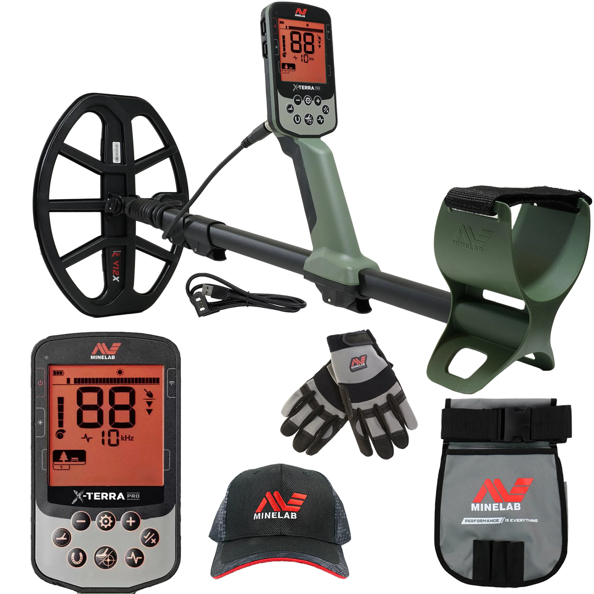Minelab X-TERRA PRO Metal Detector Bundle with Pouch, Hat, and Gloves - Image 2