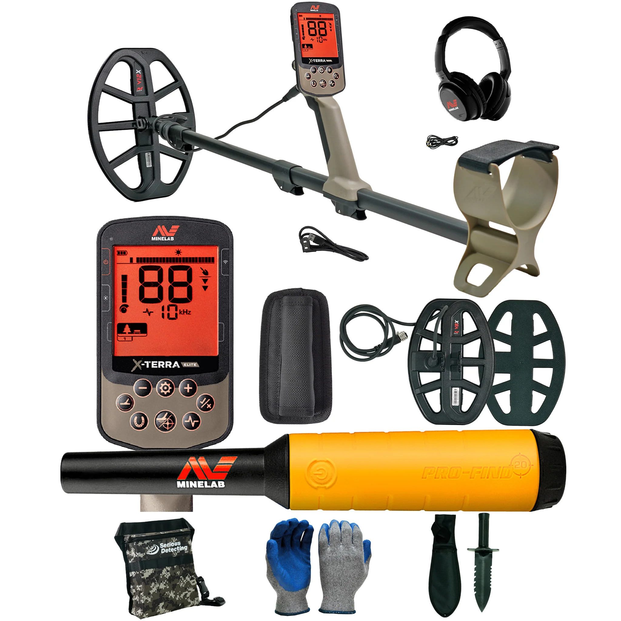 Minelab X-TERRA ELITE Expedition Pack Waterproof Metal Detector w/ Pro-Find 20 - Image 1