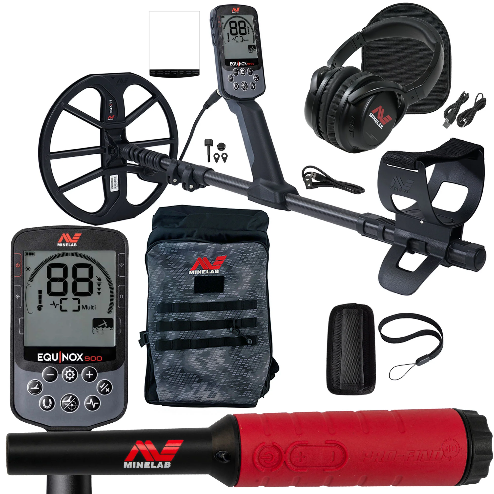 Minelab EQUINOX 900 Multi-IQ Metal Detector with PRO-FIND 40 Pinpointer and Backpack - Image 1