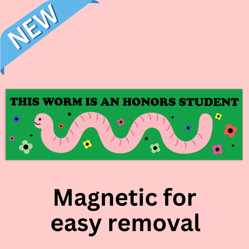 Honors Student Worm Bumper Magnet - Image 1