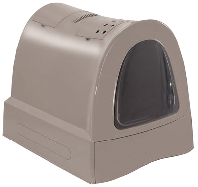 Imac Zuma Cat Litter Box with Sliding Drawer Taupe